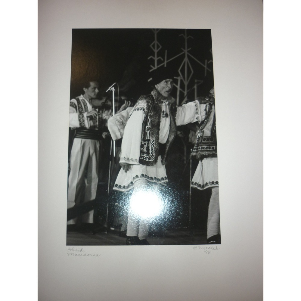 Vintage 1980‎ Signed P. Mestek Photography - Ohrid Macedonia Folk Dancers B&W